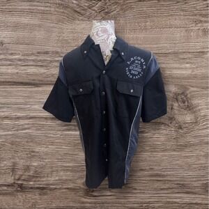 Men's Biker Apparel Laconia Biker Rally Button Down Shirt Sz L NWOT. 2nd Amendme